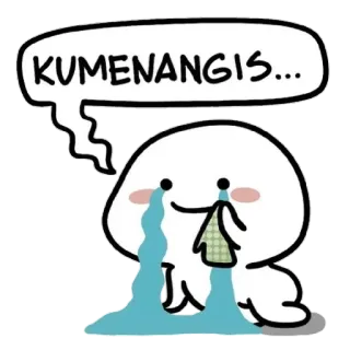 😭 KUMENANGIS... chorando, triste, lágrimas, emocional, desenho animado telegram sticker