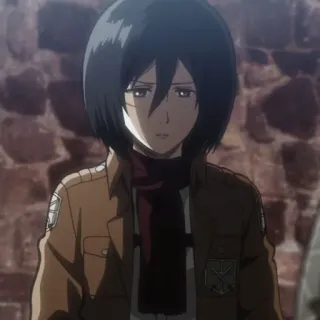 🗡 Mikasa Ackerman Attack on Titan anime, Attack on Titan, Mikasa Ackerman, character, anime character, scarf telegram sticker