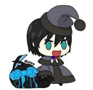 🎅 @qaam Chibi, Animé, Dessin animé, Personnage, Mascotte, Art, Clip art whatsapp sticker