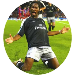 😀 Didier Drogba Fly Emirates futebol, futebol, esportes, Chelsea, Drogba, atleta telegram sticker