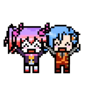 💙 Pixel art, Personnages, Art numérique telegram sticker