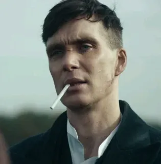 😒 Thomas Shelby Peaky Blinders Peaky Blinders, Thomas Shelby, Cillian Murphy, Zigarette, Charakter, Drama, Krimi, 1920er telegram sticker