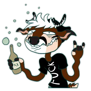 🍺 FUCK animale, cartone animato, birra, offensivo telegram sticker