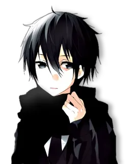 😒 anime, boy, character, manga, portrait, art telegram sticker