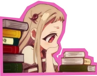 😍 Yashiro Nene Toilet-Bound Hanako-kun anime, manga, cute, girl, books, reading whatsapp sticker