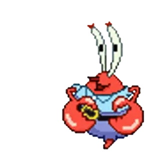๐ Mr. Krabs Spongebob Squarepants cartoon, crab, spongebob, nickelodeon, pixel art telegram sticker