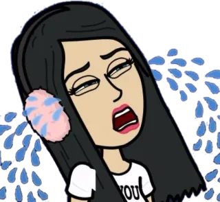 😭 YOU weinen, traurig, enttäuscht, emotional, Cartoon, brünett, Tränen telegram sticker