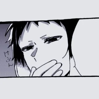 🩸 けふん Anime, Manga, Monochrome, Suffisant, Visage, Homme telegram sticker