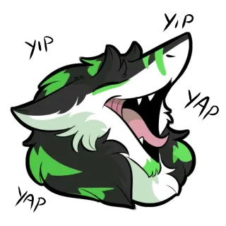 😄 YIP YAP furry, anthro, wolf, yap, animal, cute, dog whatsapp sticker