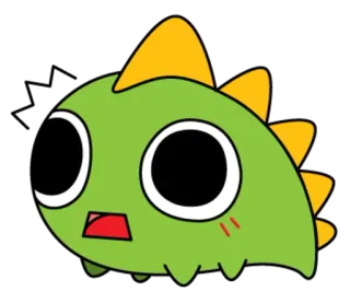 😟 динозавр, мультфильм, милый, зеленый, животное telegram sticker
