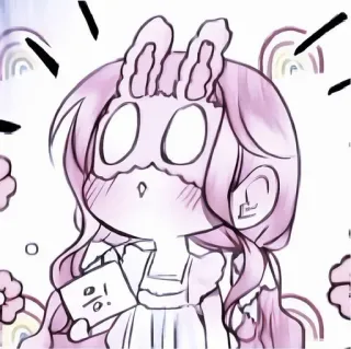 🍥 %! мультфильм, зайчик, девочка, милый, наклейка telegram sticker