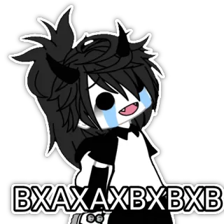 😂 BXAXAXBXBXB Anime, Gacha Life, weinend, traurig, Schwarzweiss telegram sticker