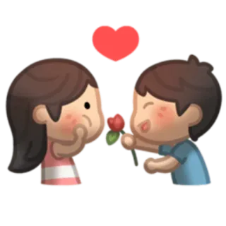 🌹 liefde, hart, koppel, romantiek, relatie, cartoon telegram sticker