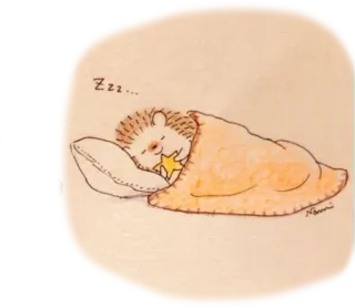 😴 Zzzz... спящий, ёжик, милый, животное, звезда, подушка, одеяло telegram sticker