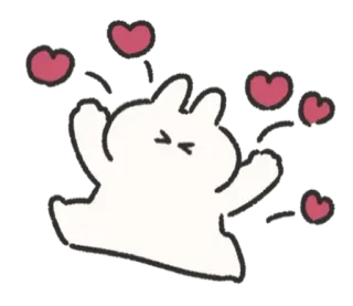 🍰 Hoạt hình, Thỏ, Trái tim, Tình yêu, Dễ thương, Hoạt họa, Kỳ quặc telegram sticker