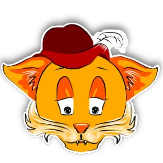 🙁 mèo, hoạt hình, động vật, nhãn dán, mũ telegram sticker