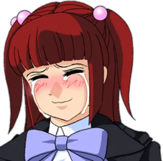 😭 Anime, weinen, glücklich, rote Haare, Tränen, lächeln whatsapp sticker