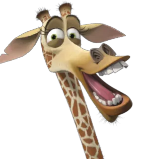 😯 Melman Madagascar giraffa, cartone animato, animazione, animale, Melman telegram sticker