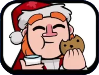 🥴 мультфильм, рождество, еда, печенье, молоко, санта клаус telegram sticker