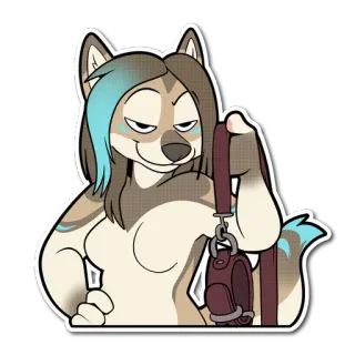 🐶 Anthro, Furry, Desenho animado, Lobo, Personagem, Antropomórfico telegram sticker