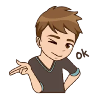 🤪 ok cartone animato, occhiolino, ok, accordo telegram sticker