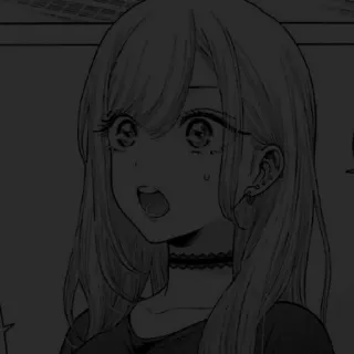 🖤 Ragazza anime, Manga, Ritratto, Emozionale, Scioccato/a, Carino/a telegram sticker