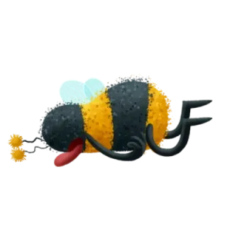 😙 пчела, животное, насекомое, мертвый, мультфильм, смешной telegram sticker