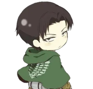 😠 Levi Ackerman Attack on Titan anime, manga, character, levi ackerman, attack on titan, chibi telegram sticker