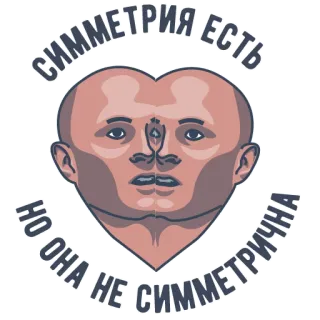 ❤️ СИММЕТРИЯ ЕСТЬ
НО ОНА НЕ СИММЕТРИЧНА simetri, wajah, humor, rusia whatsapp sticker