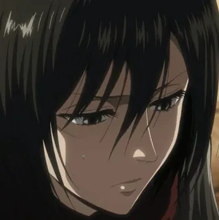 ❤️ Mikasa Ackerman Attack on Titan อนิเมะ, การ์ตูน, ตัวละคร, แอนิเมชั่น, ผู้หญิง whatsapp sticker