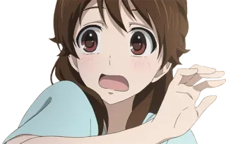 😟 anime, shocked, surprised, scared, worried, cartoon, girl telegram sticker