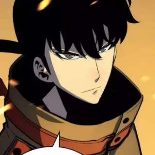 😕 Sung Jinwoo Solo Leveling Anime, Manhwa, Solo Leveling, Sung Jinwoo, Personnage, Fantaisie telegram sticker