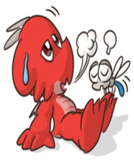 🙄 Desenho animado, Monstro, Mosca, Suor, Fofo, Engraçado, Criatura telegram sticker