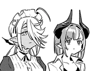 🫥 anime, manga, character, horns, maid telegram sticker
