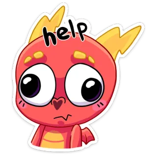🤪 help cartoon, monster, cute, sad, help, worried whatsapp sticker