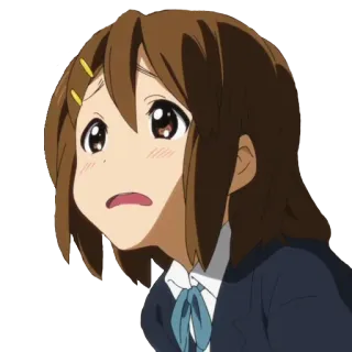 😧 Yui Hirasawa K-On! anime, K-On, Yui Hirasawa, fofo, preocupado, envergonhado telegram sticker