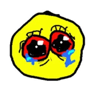 😢 emoji, chorando, triste, amarelo, meme telegram sticker