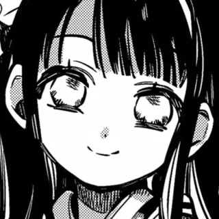 🎐 Yashiro Nene Toilet-bound Hanako-kun anime, manga, black and white, smiling telegram sticker