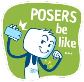 😙 POSERS be like ... Poser, Social media, Selfie, Cartone animato, Umorismo, Meme telegram sticker
