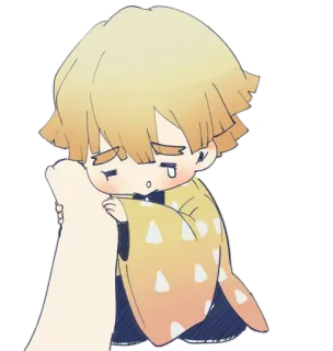 🤗 Zenitsu Agatsuma Demon Slayer Anime, Demon Slayer, Zenitsu, Chibi, Carino, Triste, Piangendo telegram sticker