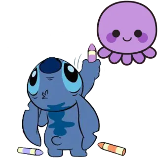 🐙 Stitch Stitch, Lilo & Stitch, cartoon, character, middle finger, offensive gesture telegram sticker