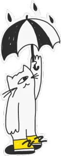 ☔️ kat, paraplu, cartoon, sticker, schattig, regen, regenlaarzen telegram sticker