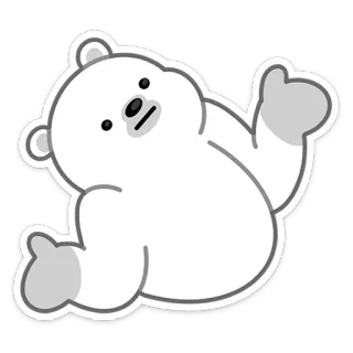 😐 orso, cartone animato, animale, carino, adesivo telegram sticker