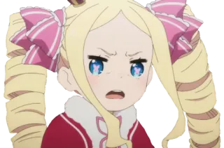 😡 Beatrice Re:Zero Аниме, Девочка, Милая, Цундере, Дуться, Злая telegram sticker
