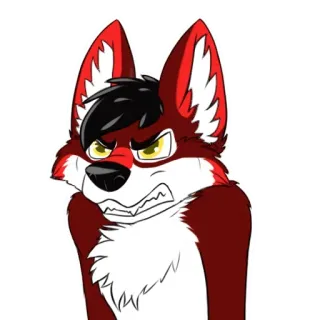 😡 여우, 화난, 털복숭이, 만화 telegram sticker