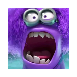 😠 Minion Despicable Me Minion, Violet, Monstre, Moi, moche et méchant, Dessin animé, Drôle, Maléfique telegram sticker