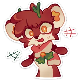 😳 Cartoon, Dier, Hert, Sticker, Schattig, Gewei telegram sticker
