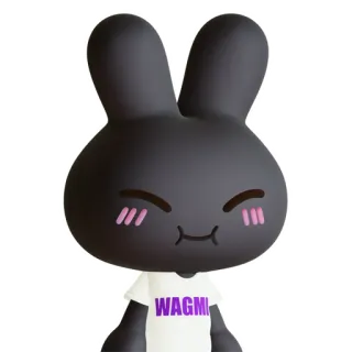 1️⃣ WAGMI Conejo, Conejo, Animal, Dibujo animado, Lindo, Mascota, WAGMI whatsapp sticker