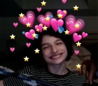 🎸 Finn Wolfhard Finn Wolfhard, cuori, stelle, sorridente, attore, celebrità telegram sticker