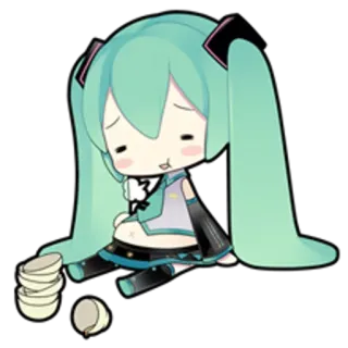 😌 Hatsune Miku Anime, Vocaloid, Triste, Chibi, Miku, Hatsune Miku telegram sticker